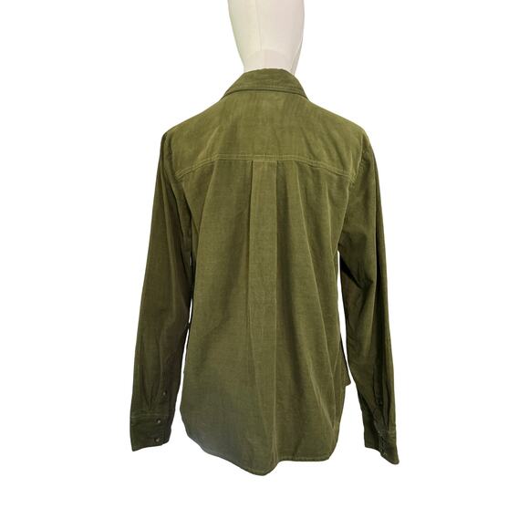 Boden Olive Green Corduroy Button Down Shirt Size Womens 8 100% Cotton Soft Fall - Picture 3 of 9